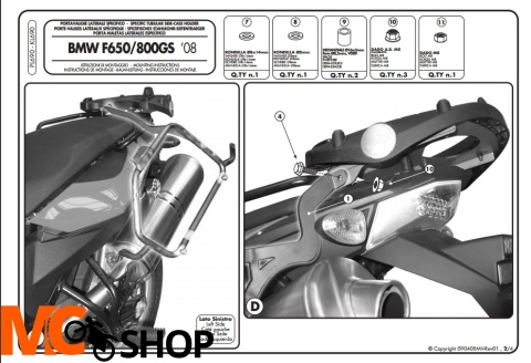 Givi PL690 mocowanie boczne Monokey F 650 / 800 GS (08-11)