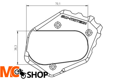 SW-MOTECH STS.07.102.10400/B POSZERZENIE STOPKI BMW R 1200 GS (13-) BLACK