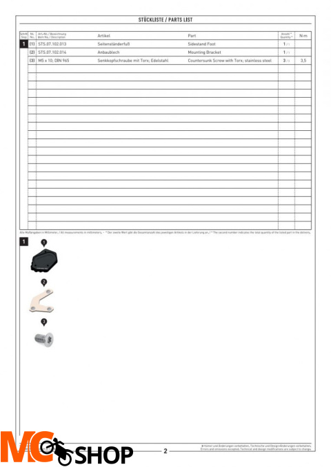 SW-MOTECH STS.07.102.10500 POSZERZENIE STOPKI BMW R1200GS LC ADV (14-)