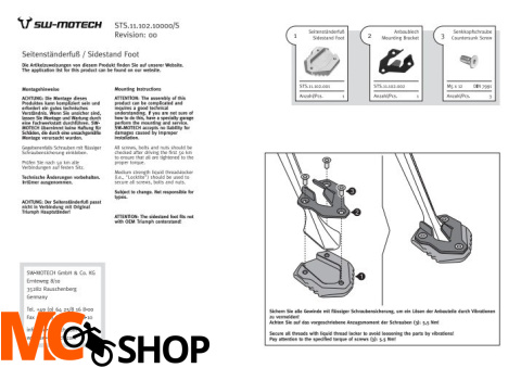 SW-MOTECH STS.11.102.10000/S POSZERZENIE STOPKI TRIUMPH TIGER 800/XC (10-)