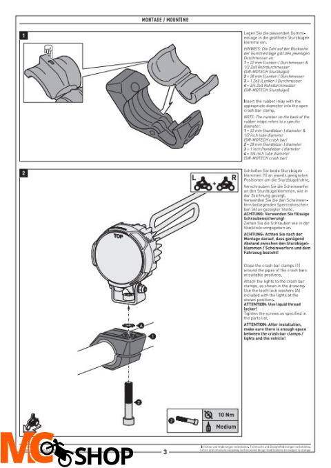 SW-MOTECH NSW.00.004.13000/B MOCOWANIA LAMP LED EVO NA CRASHBAR