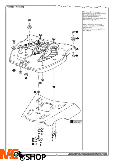 SW-MOTECH GPT.00.152.400 PŁYTA MONTAŻOWA POD KUFER TRAX