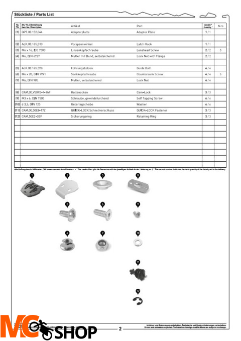 SW-MOTECH GPT.00.152.400 PŁYTA MONTAŻOWA POD KUFER TRAX