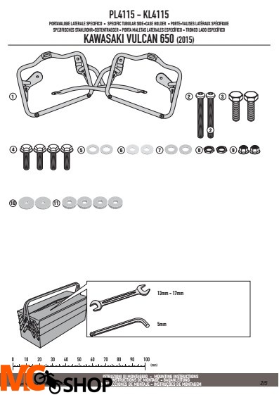 GIVI PL4115 stelaż boczny monokey Vulcan S 650