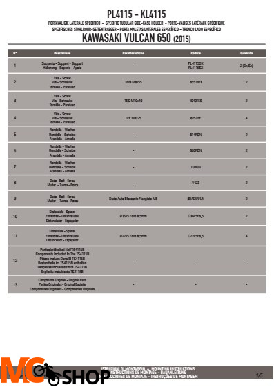 GIVI PL4115 stelaż boczny monokey Vulcan S 650