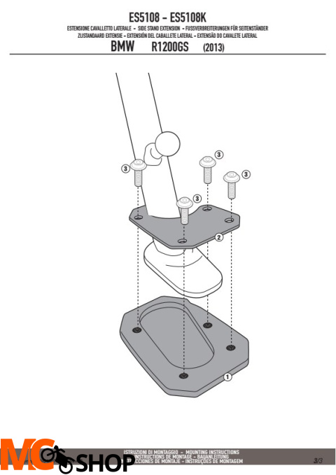 KAPPA ES5108K POSZERZENIE STOPKI BOCZNEJ BMW R 1200GS