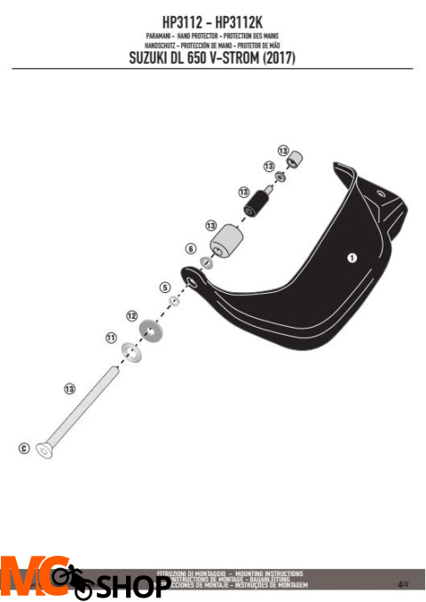 GIVI HP3112 DODATKOWE HANDBARY SUZUKI DL 650 V-STROM