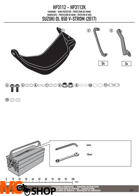 GIVI HP3112 DODATKOWE HANDBARY SUZUKI DL 650 V-STROM