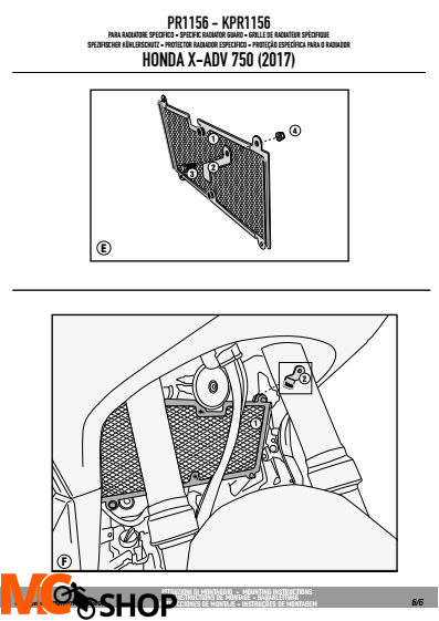GIVI PR1156 OSŁONA CHŁODNICY HONDA X-ADV 750