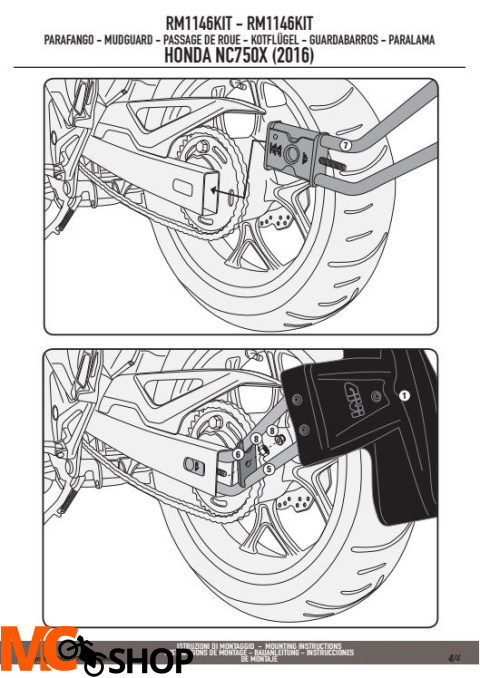 GIVI RM1146KIT KIT MONTAŻOWY RM01 HONDA NC750X / S