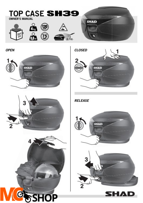 SHAD KUFER SH39 Carbon KSHD0B39106