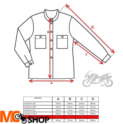 KOSZULA MOTOCYKLOWA LEOSHI CZERWONA