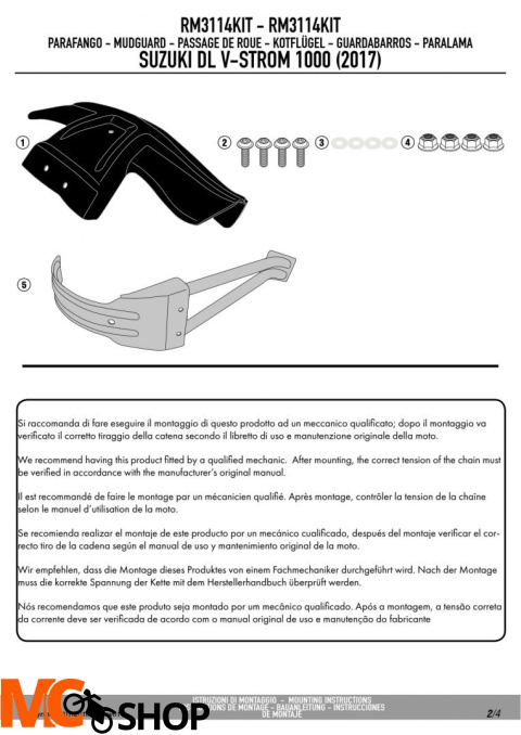 KAPPA RM3114KITK MOCOWANIE BŁOTNIKA KRM02 SUZUKI DL 1000