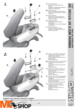 SHAD KSHY0N10T STELAŻ KUFRA TYŁ DO YAMAHA NEO'S