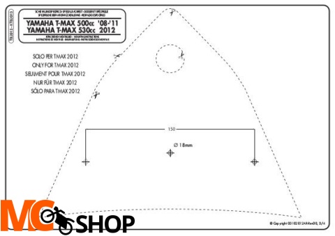 GIVI TB2013 OPARCIE PASAŻERA YAMAHA T-MAX 500/530