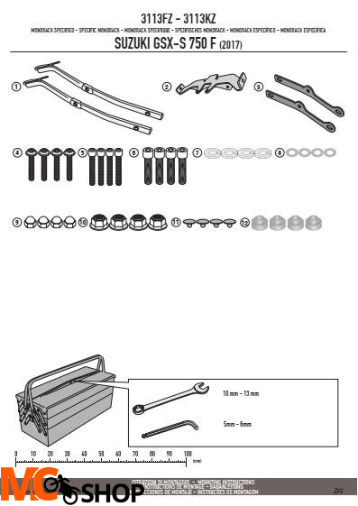 GIVI 3113FZ STELAŻ KUFRA CENTRALNEGO SUZUKI GSX S750