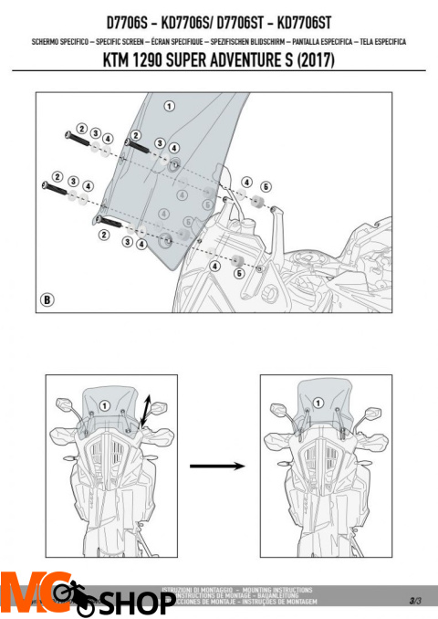 KAPPA KD7706S SZYBA KTM 1290 SUPER ADVENTURE 38X40 CM