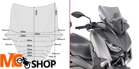 GIVI D2136S SZYBA SZYBA DYMIONA 43,5x43,5cm YAMAHA X-Max 300