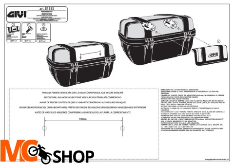 GIVI E133S OPARCIE DO KUFRA TRK52N