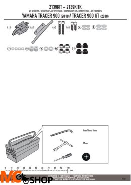 GIVI 2139KIT KIT MONTAŻOWY PLXR2139 BEZ STELAŻA YAMAHA