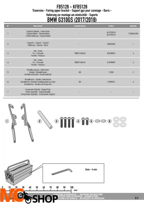 GIVI FB5126 RAMKA/WSPORNIK GPS SMARTPHONE BMW G 310