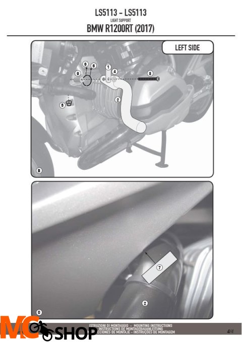 GIVI LS5113 MOCOWANIE HALOGENÓW BMW R 1200 RT