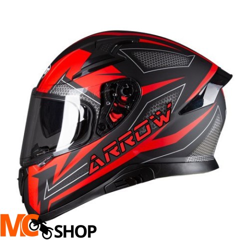 OZONE KASK INTEGRALNY ARROW BLACK/GREY/FLO RED