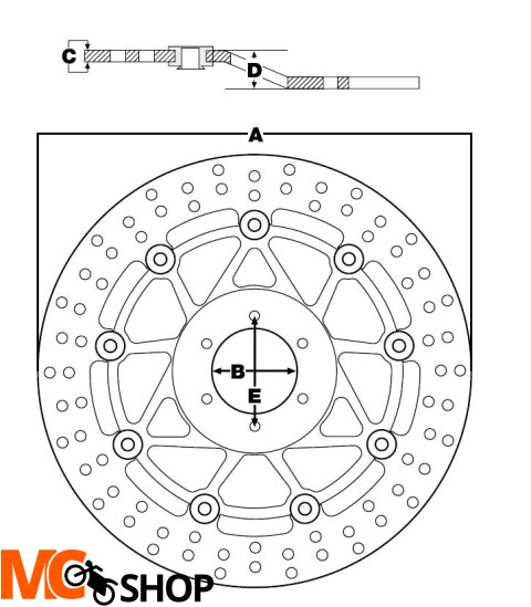 TRW Tarcza hamulcowa TRW MST404 HONDA TRX 300 EX 9