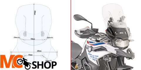 GIVI AF5127 SZYBA REGULOWANA AIRFLOW BMW F 850 GS