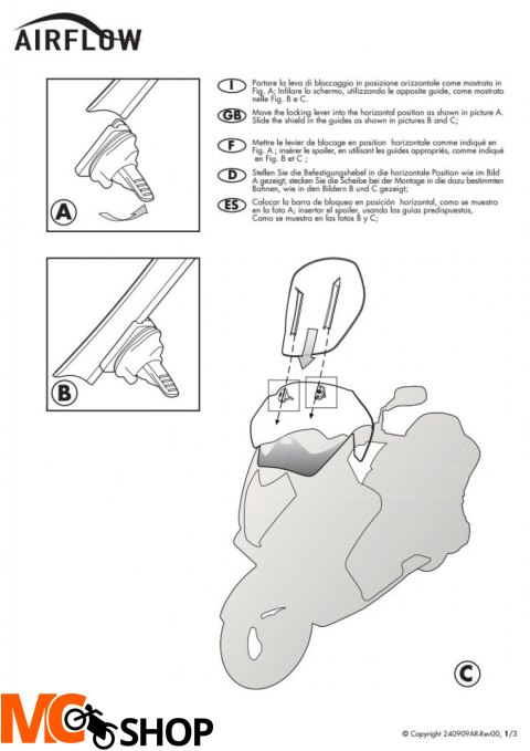 GIVI AF5127 SZYBA REGULOWANA AIRFLOW BMW F 850 GS