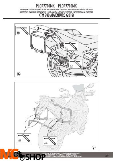 KAPPA KLOR7710MK STELAŻ KUFRÓW BOCZNYCH KTM 790