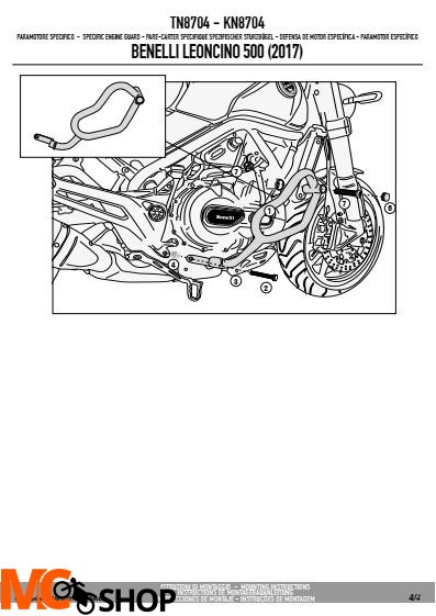 KAPPA KN8704 GMOLE OSŁONY SILNIKA BENELLI LEONCINO 500