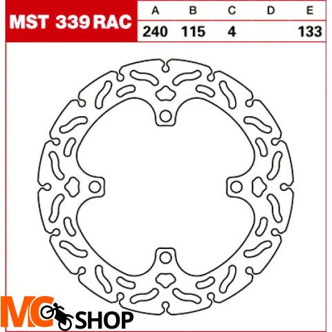 TRW Tarcza hamulcowa MST339RAC KAWASAKI KLX KX 250