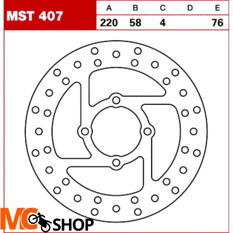 TRW Tarcza hamulcowa MST407 YAMAHA YFZ 350 DERBI