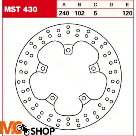 TRW Tarcza hamulcowa MST430 APRILIA SMV 750 Dorsod