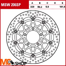 TRW Tarcza hamulcowa MSW206SP MV AGUSTA BRUTALE 91