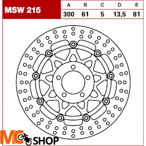 TRW Tarcza hamulcowa MSW215 KAWASAKI ZZR 600 ZX-12