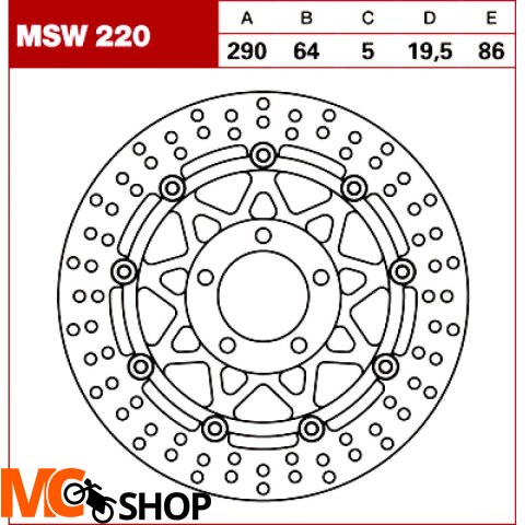 TRW Tarcza hamulcowa MSW220 SUZUKI RF 600 R RGV SV