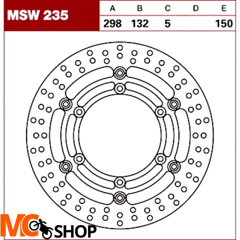 TRW Tarcza hamulcowa MSW235 YAMAHA	XVZ 1300 A Roya