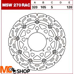 TRW Tarcza hamulcowa MSW270RAC APRILIA SXV 450 550