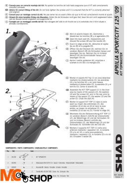 SHAD A0SP19ST STELAŻ KUFRA TYŁ DO DERBI VARIANT SPORT