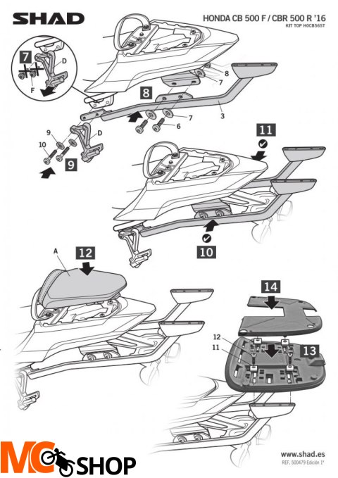 SHAD H0CB56ST STELAŻ KUFRA TYŁ DO HONDA CB 500 F