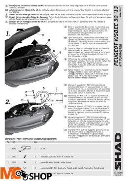 SHAD P0KS53ST STELAŻ KUFRA TYŁ DO PEUGEOT KISBEE