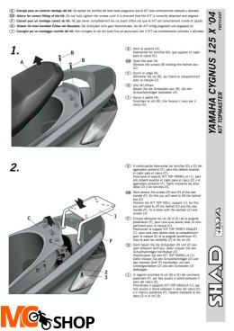 SHAD Y0CY14ST STELAŻ KUFRA TYŁ DO YAMAHA CYGNUS X 125