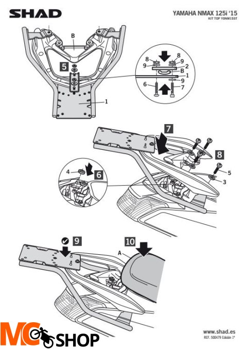 SHAD Y0NM15ST STELAŻ KUFRA TYŁ DO YAMAHA N MAX 125i