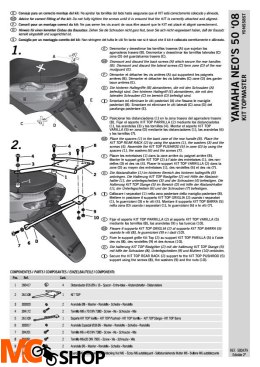 SHAD Y0NS58ST STELAŻ KUFRA TYŁ DO YAMAHA NEOS 50