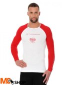 Brubeck LS13190 Koszulka męska 3D Husar PRO z długim rękawem biały/czerwony
