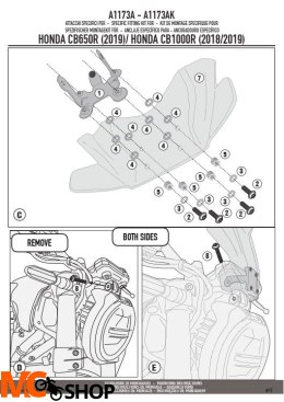 KAPPA A1173AK MOCOWANIE SZYBY 1173SK HONDA CB 1000 R
