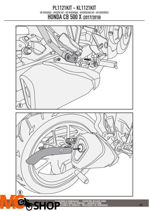 KAPPA KL1121KIT ADAPTER DO STELAŻA BOCZNEGO KL1121