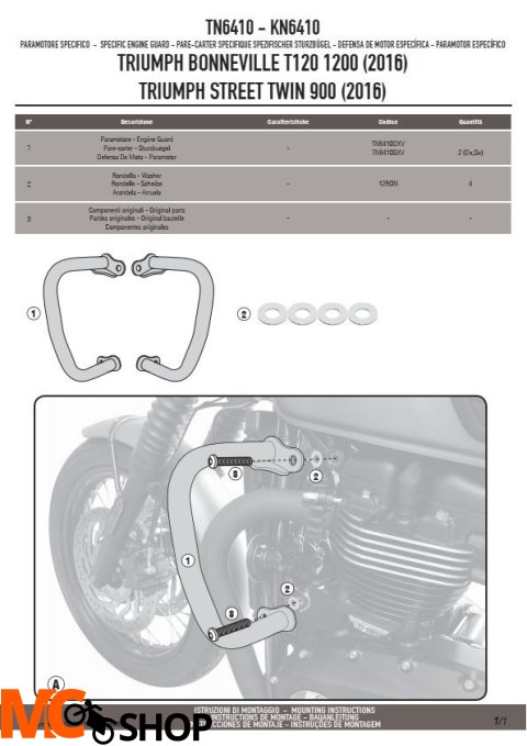 KAPPA KN6410 GMOLE OSŁONY SILNIKA TRIUMPH Bonneville